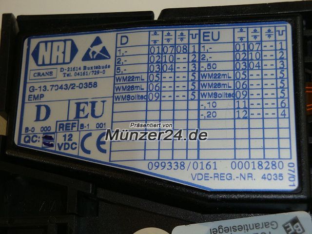 Beckmann 335 - NRI M�nzpr�fer Chipkarte - Pr�sentiert von M�nzer24.de